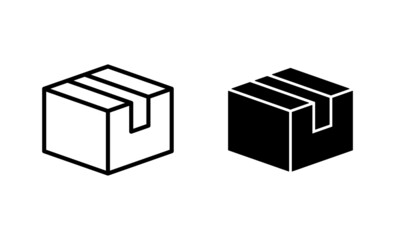 Box icons set. box sign and symbol, parcel, package