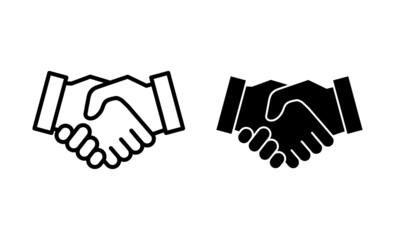 Handshake icons set. business handshake sign and symbol. contact agreement