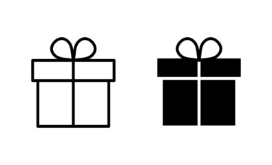 Gift icons set. gift sign and symbol. birthday gift