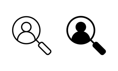 Hiring icons set. Search job vacancy sign and symbol. Human resources concept. Recruitment