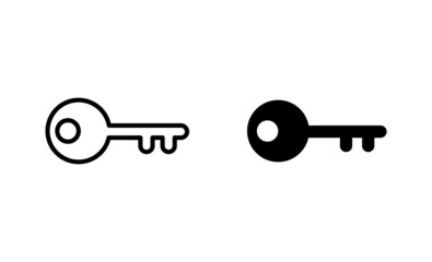 Key icons set. Key sign and symbol.