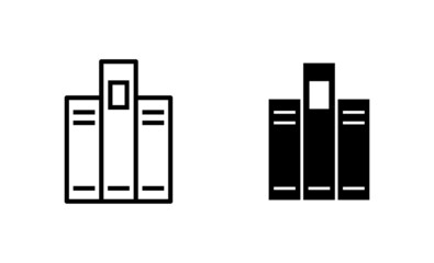 Library icons set. education sign and symbol