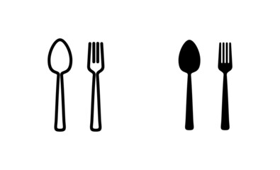 spoon and fork icons set. spoon, fork and knife icon vector. restaurant sign and symbol