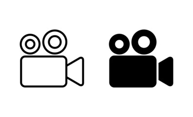 Video icons set. video camera sign and symbol. movie sign. cinema