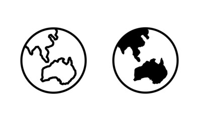 World map set. Worldmap sign and symbol. Globe icon