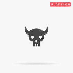 Demon Skull flat vector icon
