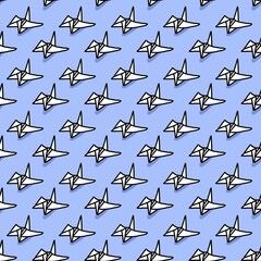 seamless pattern of cute bird paper cartoon