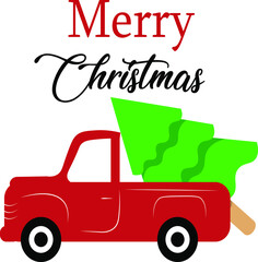 Christmas Tree Red Truck svg, Christmas Tree Red Truck Cricut ,Christmas Tree Red Truck Cut Files, Christmas Tree Red Truck clipart, Merry christmas svg file
