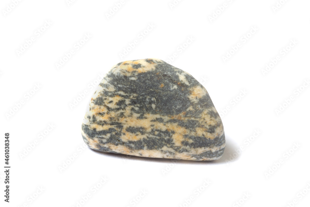 Poster pebble with shadow isolated on white background. sea pebbles