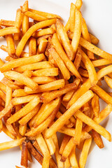 french fries on the white plate