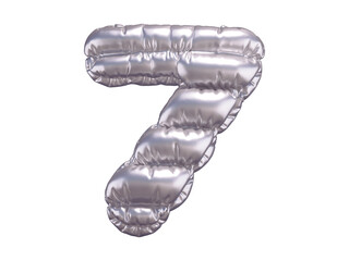 Silver puffer font. Number 7. © Vrender