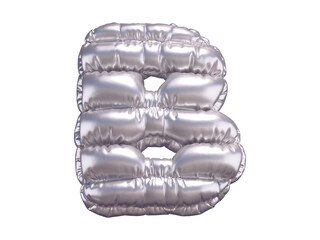 Silver puffer font. Letter B. © Vrender