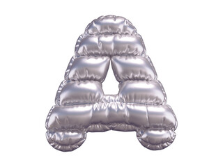 Silver puffer font. Letter A.