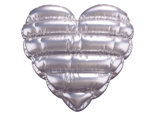 Silver puffer font. Heart symbol. © Vrender