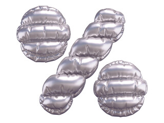 Silver puffer font. Percent symbol. © Vrender