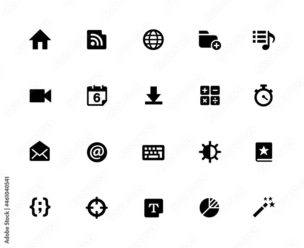 Poster web and mobile icon set 4 - 32px solid