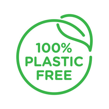 Plastic free vector product logo icon badge illustration design