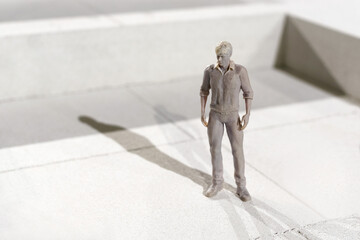 Miniature 3d printed figure of a man in leisurewear