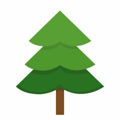 green tree in flat style, isolated, vector