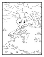 Insect Coloring Book Pages for Kids. Coloring book for children. Insects.