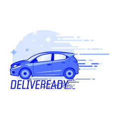 Fototapeta na wymiar illustration of a delivery car moving fast