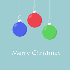 Cute colorful Christmas balls. Idea for card