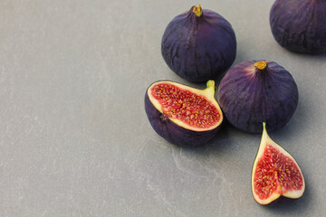 fresh figs on a stone background