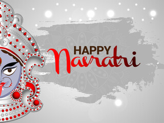 Happy navratri celebration greeting card