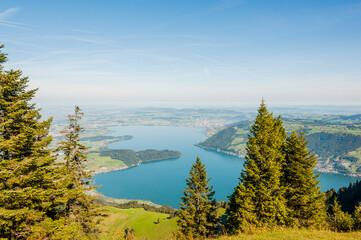 Rigi, Zugersee, Zug, Bergbahnen, Wanderweg, Zugerberg, Aussichtspunkt, Walchwil, Immensee, Cham, Zentralschweiz, Alpen, Sommer, Schweiz