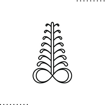 Aya, African adinkra symbol in vector outline