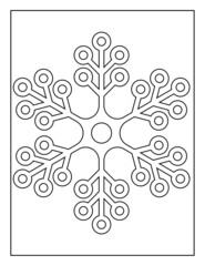 Fototapeta na wymiar Coloring Book Pages for Kids. Coloring book for children. Christmas. Winter. Snowflakes.