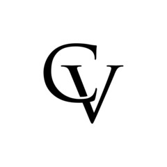 Initial letter monogram CV logo