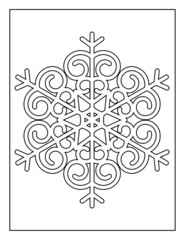 Coloring Book Pages for Kids. Coloring book for children. Christmas. Winter. Snowflakes.