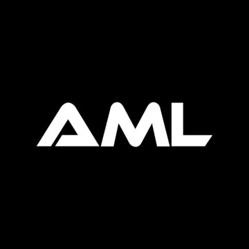 AML letter logo design with black background in illustrator, vector logo modern alphabet font overlap style. calligraphy designs for logo, Poster, Invitation, etc.