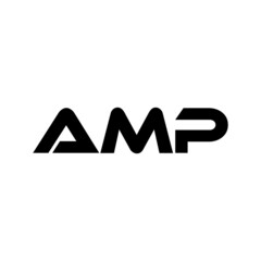 AMP letter logo design with white background in illustrator, vector logo modern alphabet font overlap style. calligraphy designs for logo, Poster, Invitation, etc.