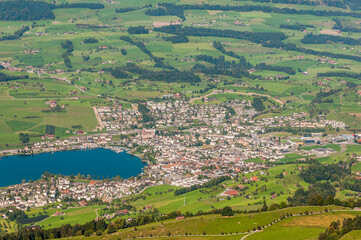 Fototapeta premium Küssnacht am Rigi, Vierwaldstättersee, Rigi, Aussicht, Schifffahrt, Seerundfahrt, 