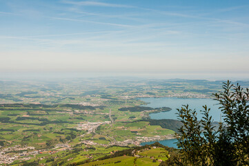 Obraz premium Rigi, Zugersee, Zug, Bergbahnen, Wanderweg, Zugerberg, Aussichtspunkt, Walchwil, Immensee, Cham, Zentralschweiz, Alpen, Sommer, Schweiz