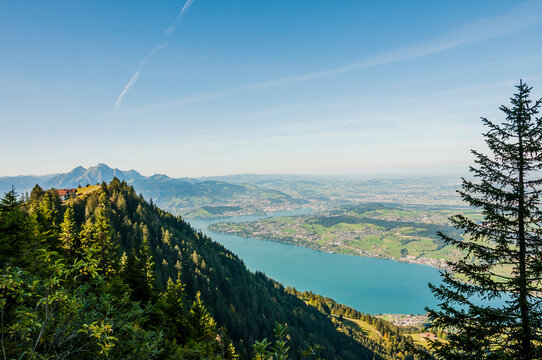 Rigi, K&uuml;ssnacht am Rigi, Rigi Kulm, Pilatus, Rigi Staffel, Rigi Staffelh&ouml;he, Vierwaldst&auml;ttersee, Bergbahn, Wanderweg, Aussichtspunkt, Sommer, Zentralschweiz, Schweiz