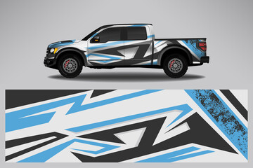 Fototapeta premium Wrap car vector design decal. Graphic abstract line racing background design for vehicle, race car, rally, adventure livery camouflage.