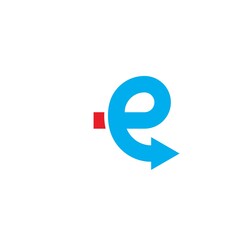 E letter arrow vector icon illustration concept  design