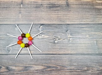 The Lollipops in the close-up. Candy caramel.