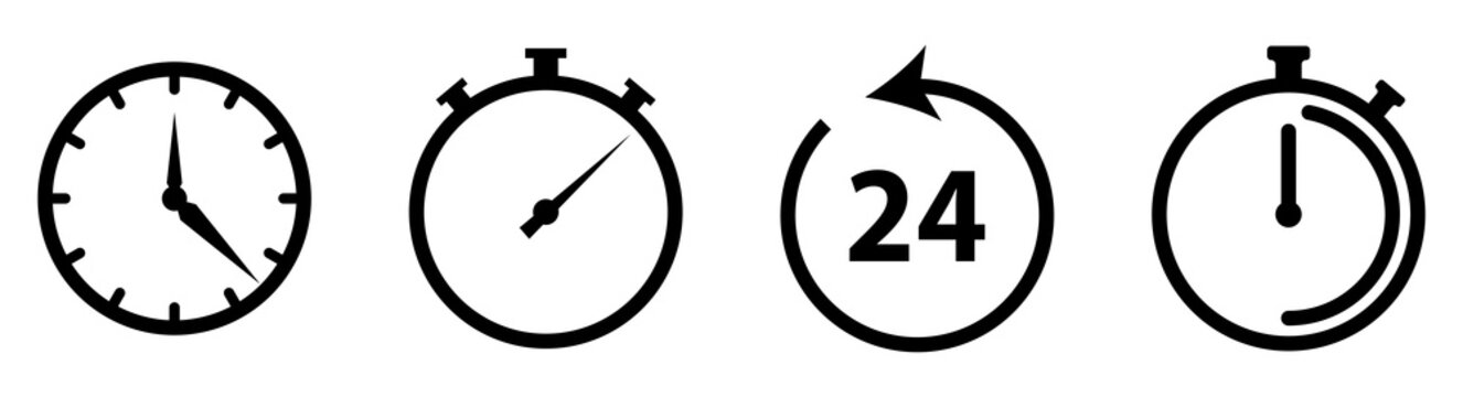 Set of timers icon. Vector countdown circle clock counter timer. Vector illustration