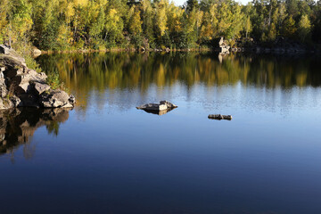 The purest water in a flooded granite quarry.