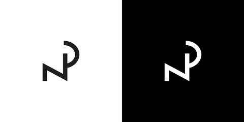 Modern and elegant letter NP initials logo design