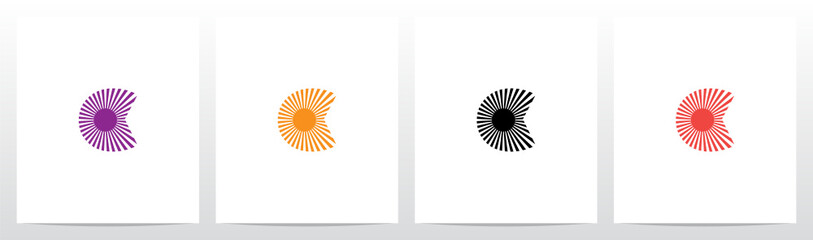 Sun Light On Letter Logo Design C