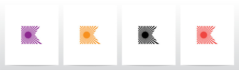 Sun Light On Letter Logo Design K