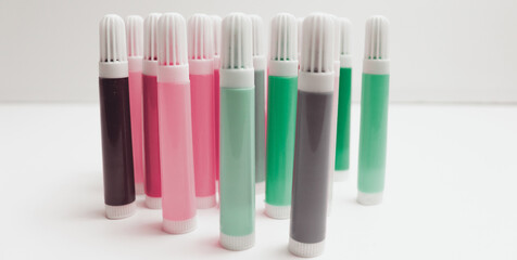 School banner concept with colorful markers