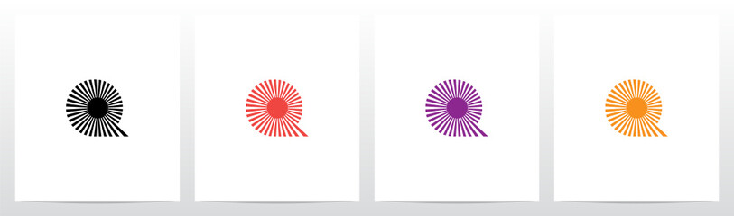 Sun Light On Letter Logo Design Q