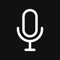 Microphone vector icon on grey background