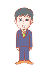 笑顔の若いスーツの男性